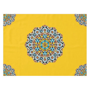 Turquise und gelber Marmor marokkanischer Mosaik Tischdecke