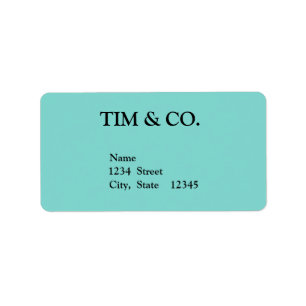 TURQUOISCH BLAU CUSTOM ZOLLBAR ADRESSAUFKLEBER