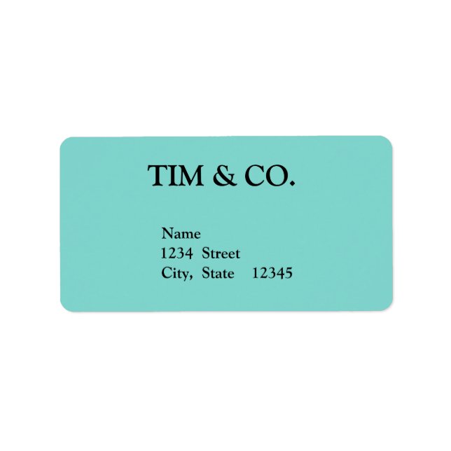 TURQUOISCH BLAU CUSTOM ZOLLBAR ADRESSAUFKLEBER (Vorne)