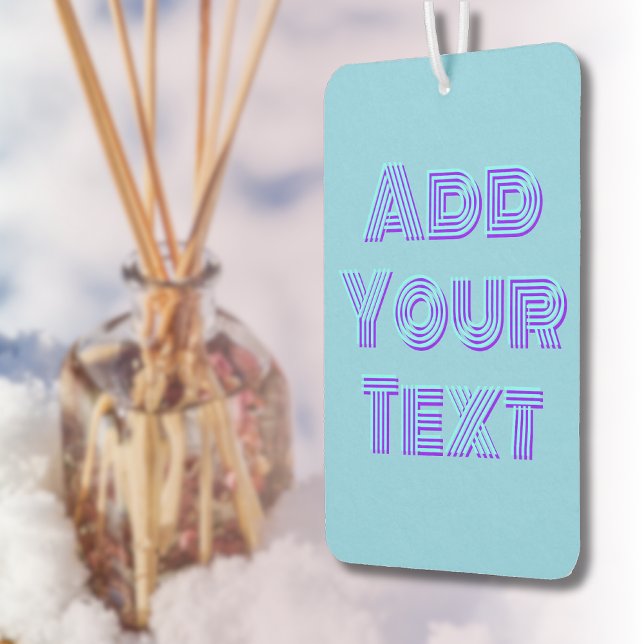 Turquoise 3D Indigo Moderner Name Funny Sky Blau Autolufterfrischer (Von Creator hochgeladen)