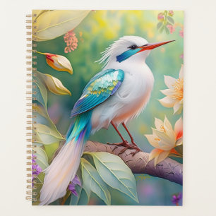 Turquoise aile crête blanche Imaginaire Oiseau