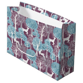 Turquoise and Purple Deer Village Holiday  Große Geschenktüte