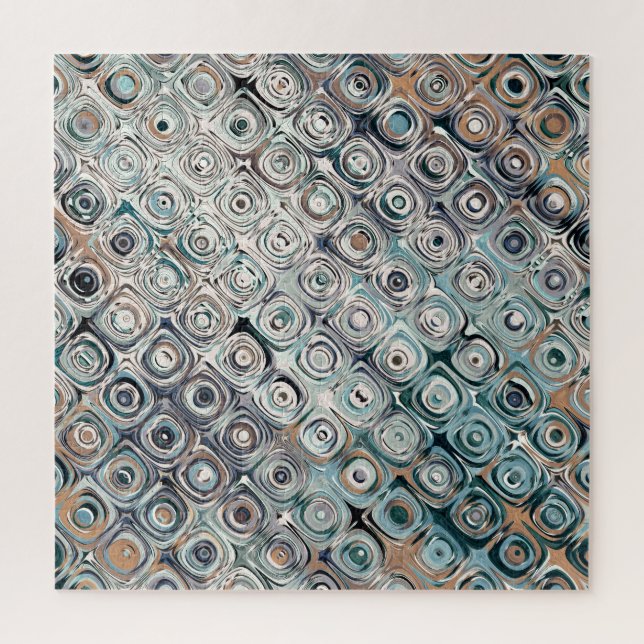 Turquoise And Tan Circles Pattern (Vertikal)