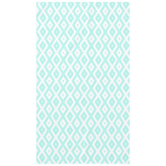 Turquoise and white diamond pattern tischdecke (Vorderseite)