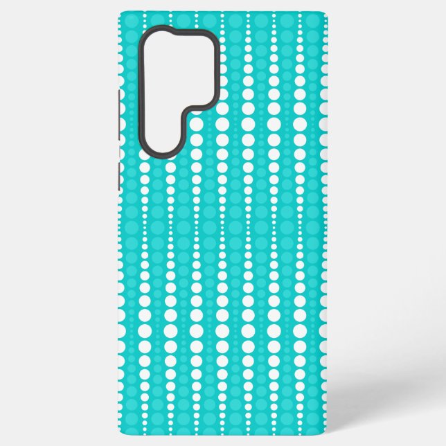 Turquoise and White Polka Dots Phone Case Samsung Galaxy Hülle (Rückseite)