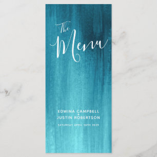 Turquoise aqua art moderne classée mariage menu ra