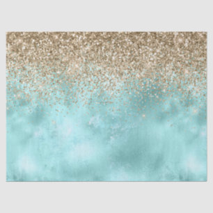Turquoise Aqua Gold Glam Glitzer Sparkone Seidenpapier