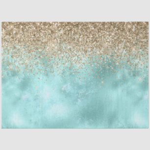 Turquoise Aqua Gold Glam Glitzer Sparkone Seidenpapier