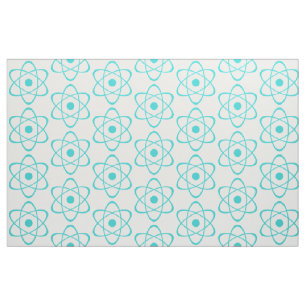 Turquoise Atom Symbol Fabric Stoff