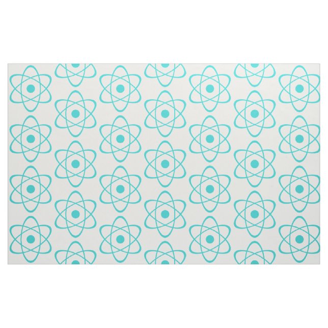 Turquoise Atom Symbol Fabric Stoff (Fat Quarter (45,7 x 55,9 cm))