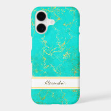 Turquoise avec Gold Veins Pierre Motif et nom