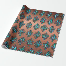 Turquoise Aztec Symbol Geschenkpapier