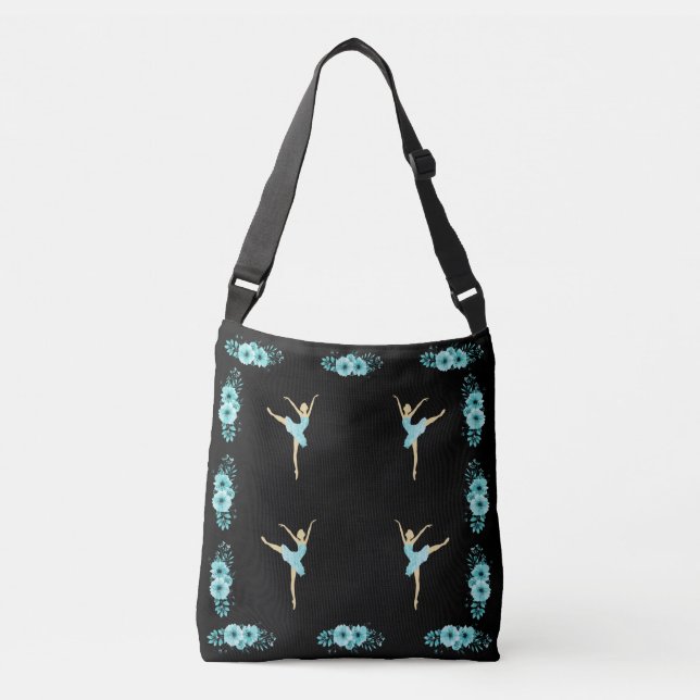 Turquoise Ballerina Tragetaschen Mit Langen Trägern (Vorderseite)