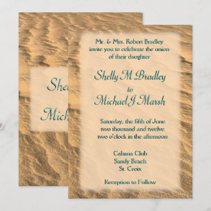 Turquoise Beach Destination Mariage Invitation