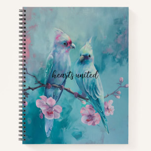 Turquoise Birds Spiral Notebook Notizbuch
