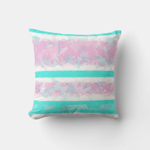 Turquoise, Blanche, Rose Coussin