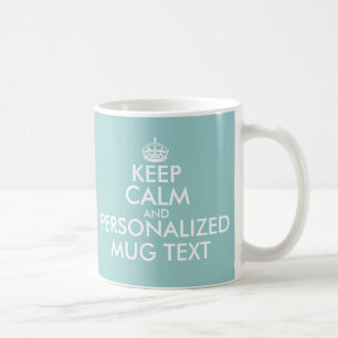 Turquoise bleu KeepCalm Mugs Modèle personnalisé