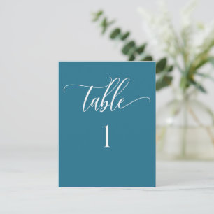 Turquoise bleu moderne minimaliste Numéro de table