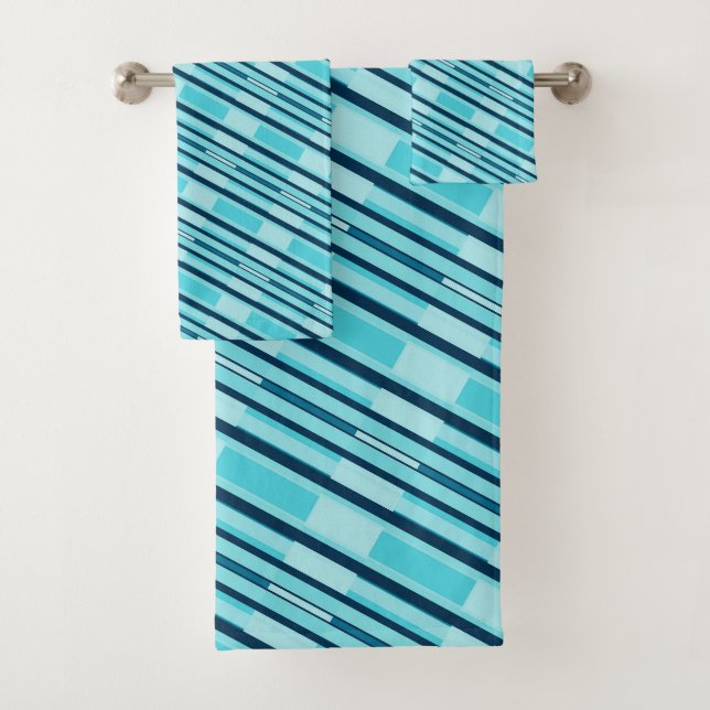 Turquoise bleu Plaid Native American Line Art (En situation)