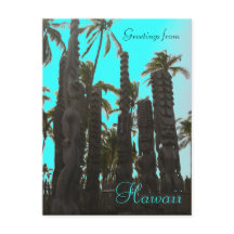 Turquoise bleu tiki thème accueil carte postale