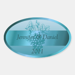 Turquoise Blue Custom Wine Étiquettes