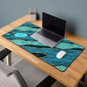 Turquoise Blue Gold Parties scintillant Marbre Tur