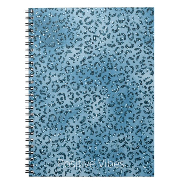 Turquoise Blue Leopard Print Glitter        Notizblock (Vorderseite)