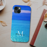 Turquoise Blue Ocean Custom Name Monogram Case-Mate iPhone Hülle<br><div class="desc">This iPhone case is decorated with a photo of a blue sky and turquoise sea.
Easily customizable with your name and monogram.</div>