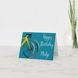 Turquoise Blue Road vélo cycliste Carte d'annivers