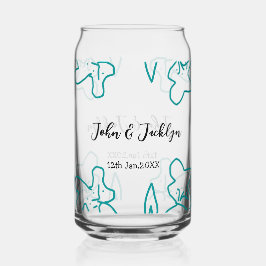 Turquoise blue wedding couple name date flstylish  dosenglas