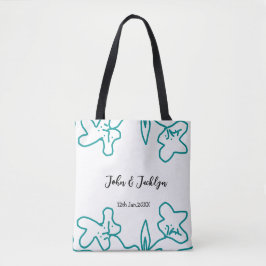 Turquoise blue wedding couple name date flstylish  tasche