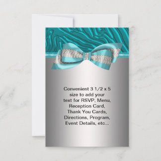 Turquoise Blue Zebra Bat mitzvah RSVP