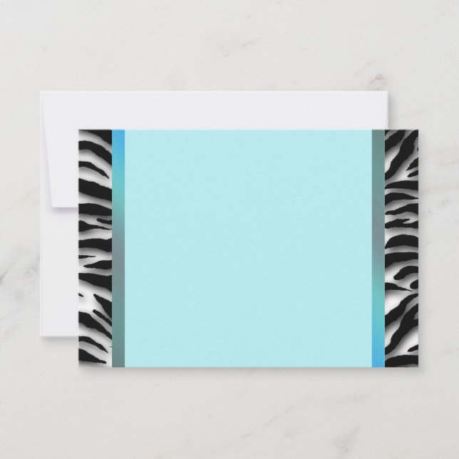 Turquoise Blue Zebra RSVP (Devant)