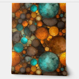Turquoise Brown Abstract Fractal Pattern Tapete