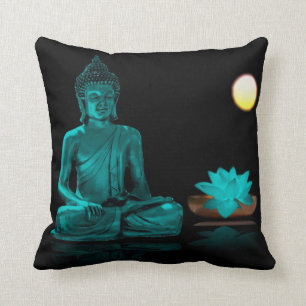 Turquoise Buddha Throw Kissen