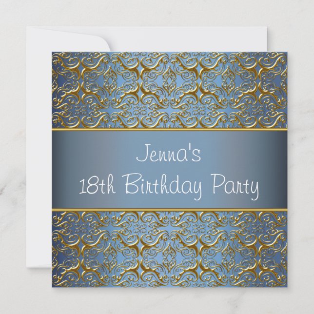Turquoise Bue 18e Anniversaire Invitation Turquois (Devant)