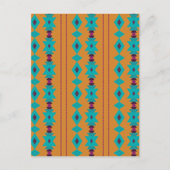 Turquoise Burnt Postkarte (Vorderseite)