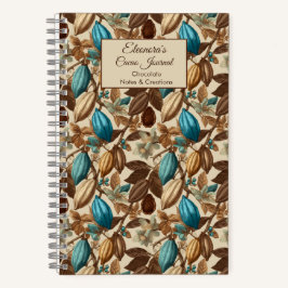Turquoise Cacao Pattern Chocolate Tasting Notizbuch