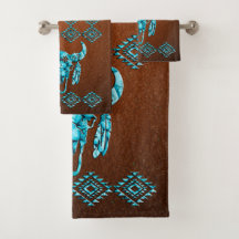 Turquoise Carved Buffalo Skull Grafik