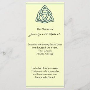Turquoise Celtic Knot Wedding Programme