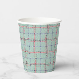 Turquoise checkered classic pattern. pappbecher