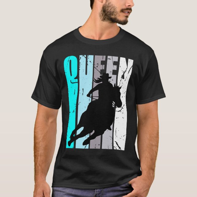 Turquoise Cowgirl Queen Rodeo Women Barrel Racer B T-Shirt (Vorderseite)