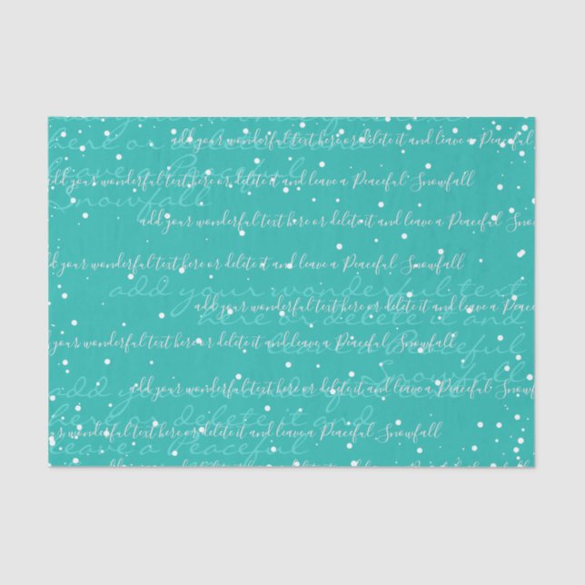 Turquoise | Custom Script Text Elegant Christmas Seidenpapier (Vorderseite)