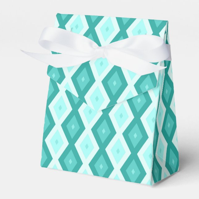 Turquoise diamond pattern geschenkschachtel (Vorderseite)