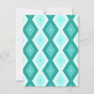 Turquoise diamond pattern RSVP karte