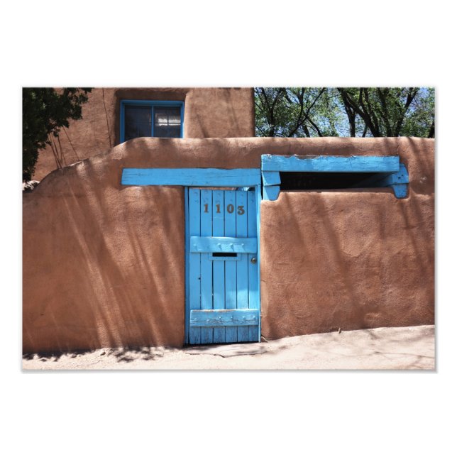 Turquoise Door Santa Fe New Mexico Fotodruck (Vorne)