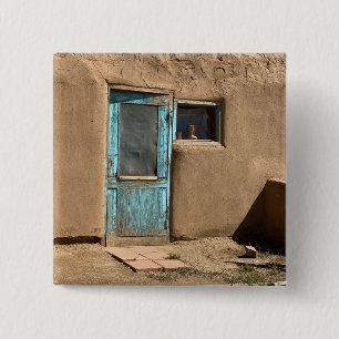 Turquoise Door Taos Pueblo Fotografie Button