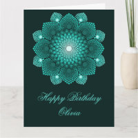 Turquoise Dot Mandala Happy Birthday
