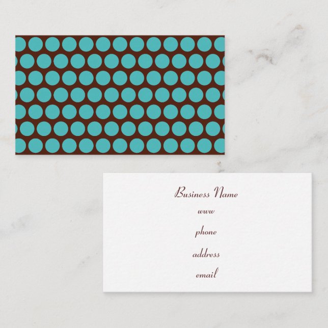 Turquoise Dots Business Cards Visitenkarte (Vorne/Hinten)