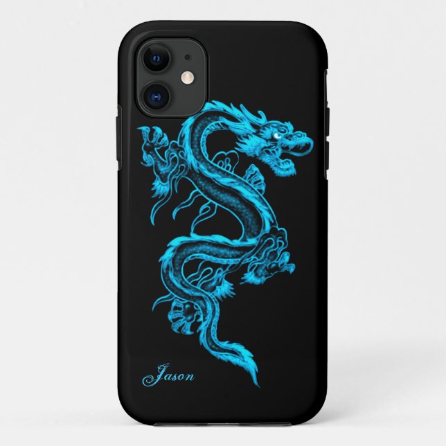 Turquoise Dragon Custom iPhone 5 Coque (Dos)